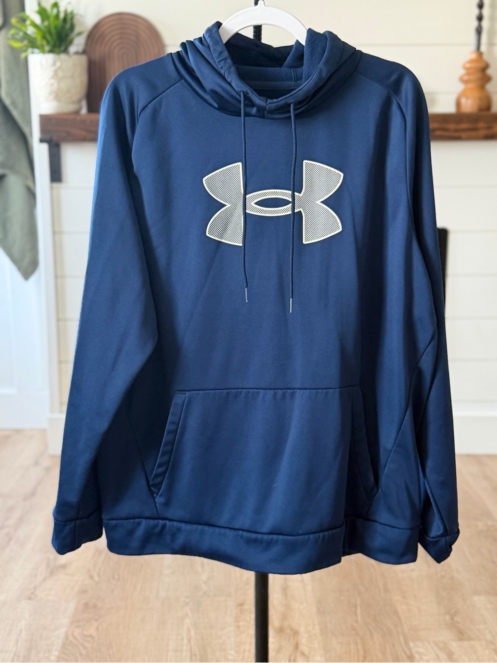 Under Armour Navy Blue Performance Pullover Hoodie with Logo